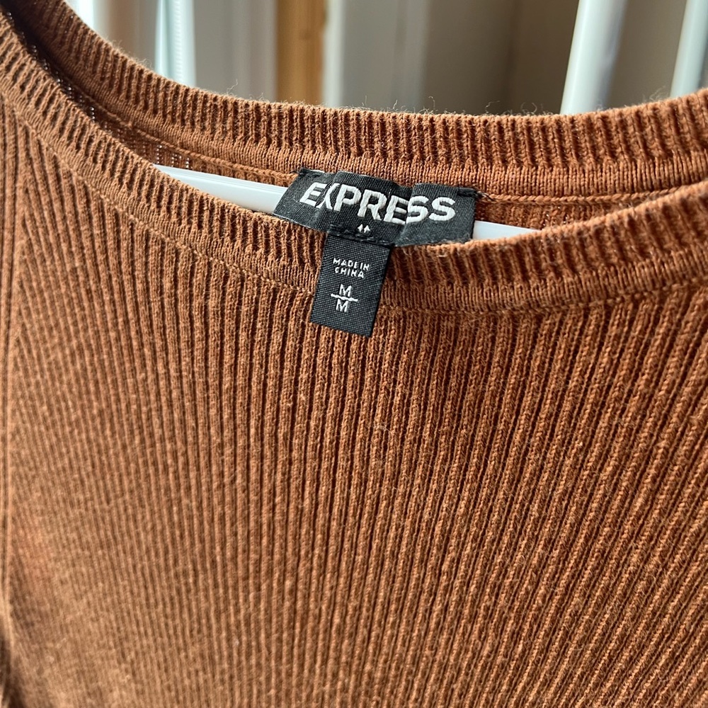 Express - Burnt Orange Sweater Shirt - Size Medium